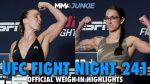 UFC Fight Night 241 Weigh-in Results and Matchups Revealed